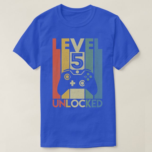 Camiseta Nivel 5 Desbloqueado Gracioso Video Gamer Quinto C (Diseño del anverso)