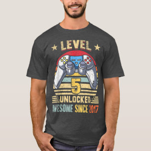 Camiseta Nivel 5 Desbloqueado Impresionante 2017 5º cumplea