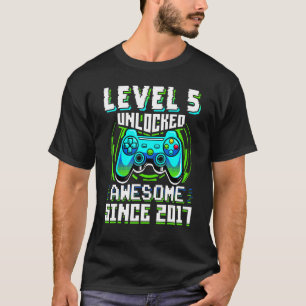Camiseta Nivel 5 Desbloqueado Increíble Desde 2017 Video Ju