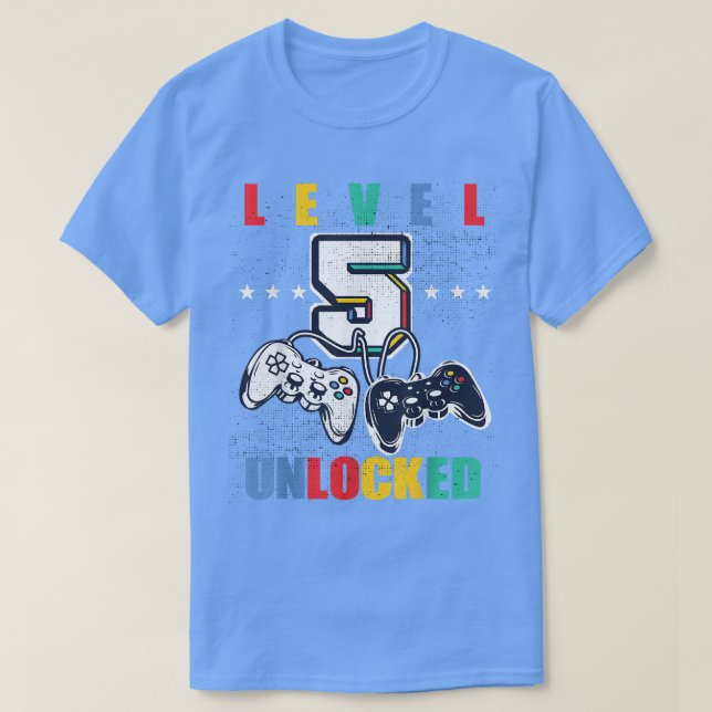 Camiseta Nivel 5 Desbloqueado juego divertido de video 5º c (Diseño del anverso)