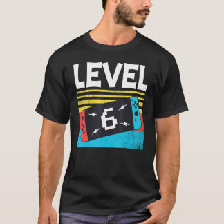 Camiseta Nivel 6º Nacimiento Niño Videojuegos de 6 años 6 U