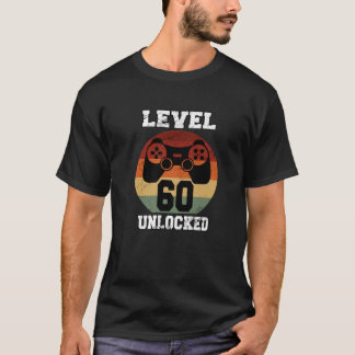 Camiseta Nivel 60 Desbloqueado 60 Años Retro 80S 60º Nacimi