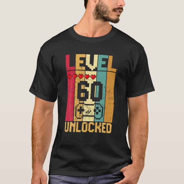 Camiseta Nivel 60 Desbloqueado Impresionante Videojuego 196 (Anverso)