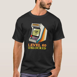 Camiseta Nivel 60 Impresión de 60 años de arco retro desblo