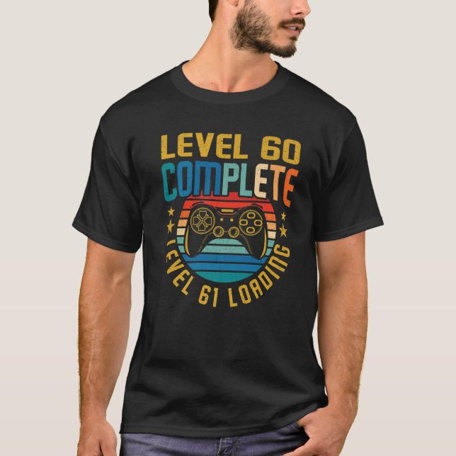 Camiseta Nivel 60 Nivel Completado 61 Carga 60º Cumpleaños  (Anverso)