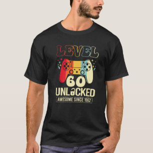 Camiseta Nivel 60 Unlocked Awesome 1962 Video Game 60th Bir