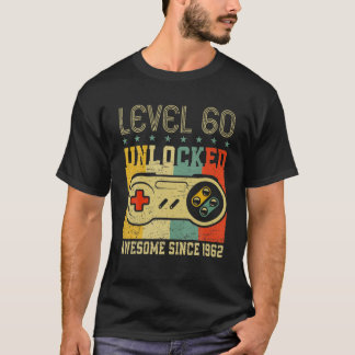 Camiseta Nivel 60 Video Gamer desbloqueado 60 años 60 Birt