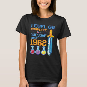 Camiseta Nivel 60 Videojuego desbloqueado 60º cumpleaños R