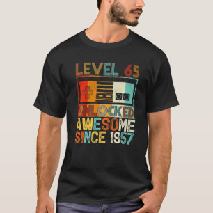 Camiseta Nivel 65 Desbloqueado Desde 1957 65º Cumpleaños