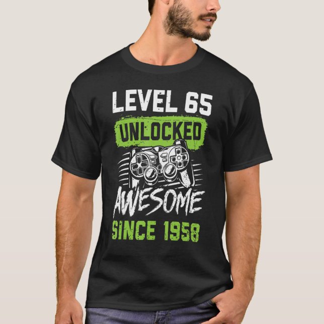 Camiseta Nivel 65 Desbloqueado Impresionante desde el Bi de (Anverso)