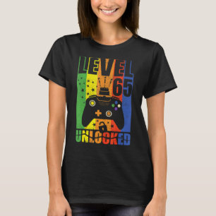 Camiseta Nivel 65 Desbloqueado Nivel de Cumpleaños 65ª Gama