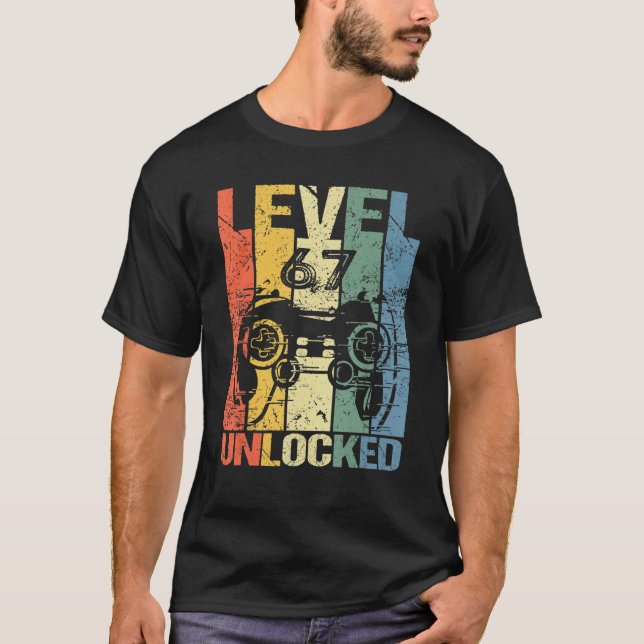 Camiseta Nivel 67 Desbloqueado Impresionante videojuego 195 (Anverso)