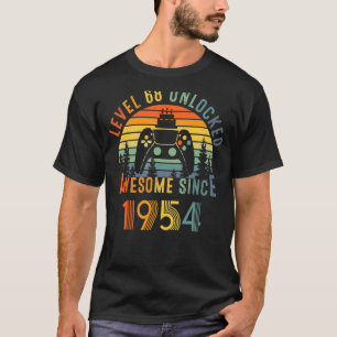 Camiseta Nivel 68 Cumpleaños Desbloqueado 68 Awesome Si