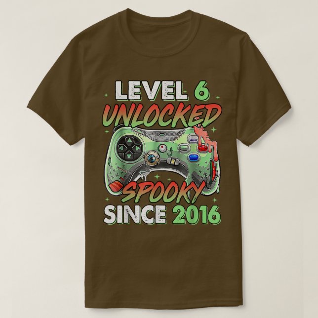 Camiseta Nivel 6 de jugador desbloqueado 6 cumpleaños tembl (Diseño del anverso)