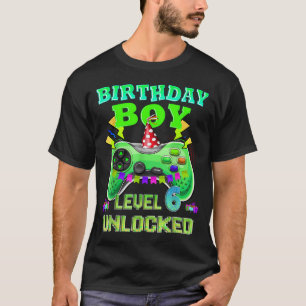 Camiseta Nivel 6 Desbloqueado Cumpleaños 6 Videojuego Jugad