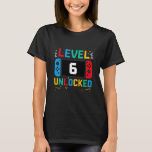 Camiseta Nivel 6 Desbloqueado Cumpleaños Videojugador Cumpl