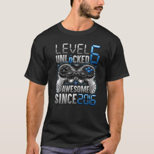 Camiseta Nivel 6 Desbloqueado desde 2016 6º cumpleaños