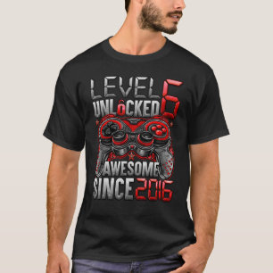 Camiseta Nivel 6 Desbloqueado desde 2016 6º cumpleaños