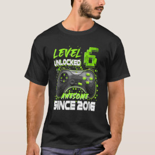 Camiseta Nivel 6 Desbloqueado desde 2016 6º cumpleaños B