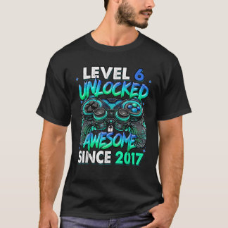 Camiseta Nivel 6 Desbloqueado desde 2017 6º cumpleaños G