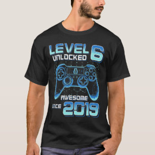 Camiseta Nivel 6 Desbloqueado Fiesta de Videojuegos Cumplea