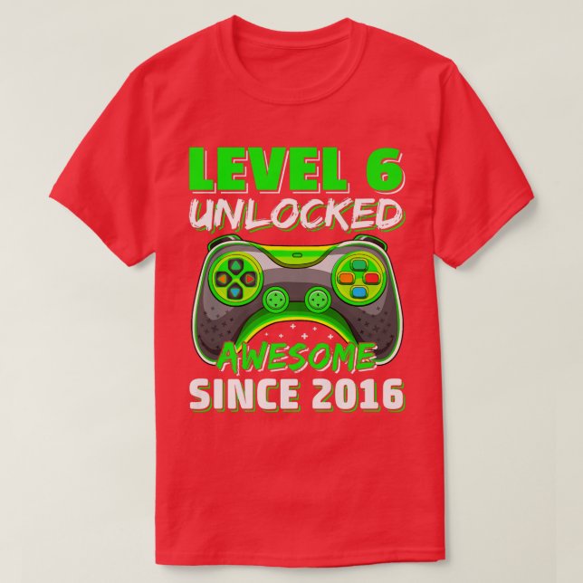 Camiseta Nivel 6 Desbloqueado Impresionante Juego de Video  (Diseño del anverso)