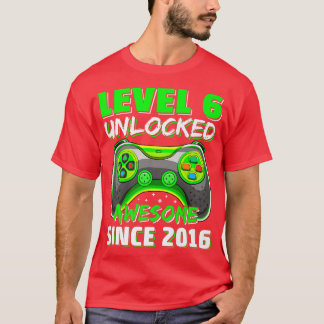 Camiseta Nivel 6 Desbloqueado Impresionante Juego de Video 