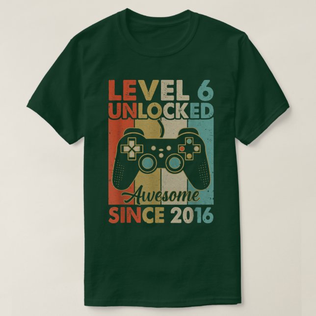 Camiseta Nivel 6 Desbloqueado Impresionante Videojuego 2016 (Diseño del anverso)
