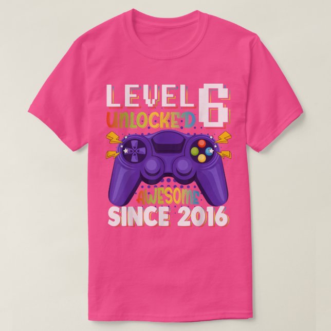 Camiseta Nivel 6 Desbloqueado Impresionante videojuego 2016 (Diseño del anverso)