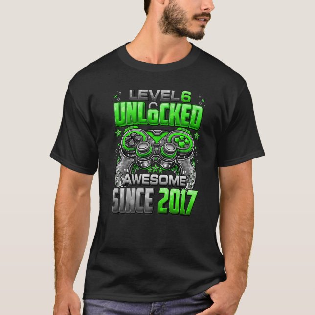 Camiseta Nivel 6 Desbloqueado Increíble Desde Cumpleaños 20 (Anverso)