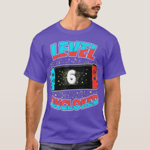 Camiseta Nivel 6 Desbloqueados 6to cumpleaños Juego de vide