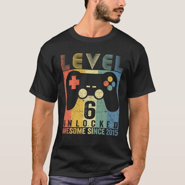 Camiseta Nivel 6 Desbloqueados Impresionante Videojuego 6º  (Anverso)