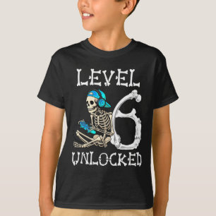 Camiseta Nivel 6 Desbloqueados Skeleton Gamer Videojuegos 6