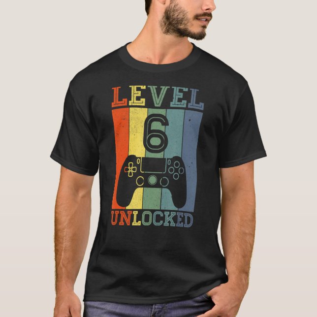 Camiseta Nivel 6 Jugador de video desbloqueado de 6 años de (Anverso)