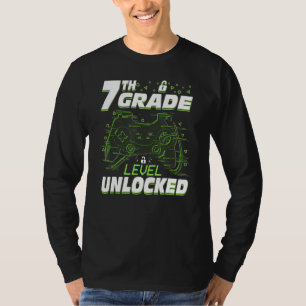 Camiseta Nivel 7º Grado Desbloqueado Videojuego de Regreso 