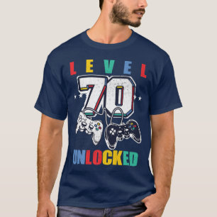 Camiseta Nivel 70 Videojuego divertido sin bloquear 70 cump