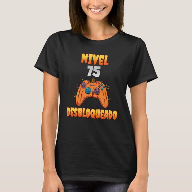Camiseta Nivel 75 bloqueado 75 años de cumpleaños de papá (Anverso)