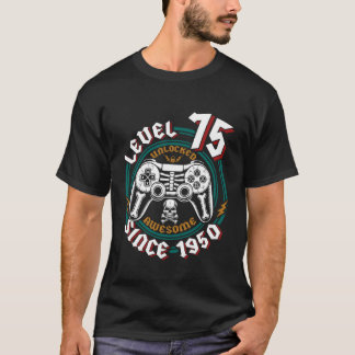 Camiseta Nivel 75 Desbloqueado Impresionante Desde 1950, Ju