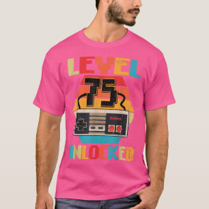 Camiseta Nivel 75 Video Gamer desbloqueado 75º Regalos de c