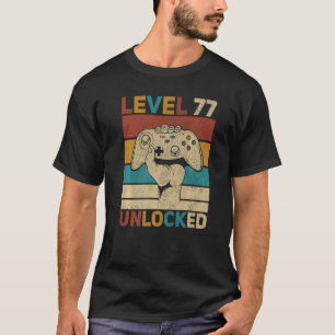 Camiseta Nivel 77 Desbloqueado 77 cumpleaños Jugador de 77 