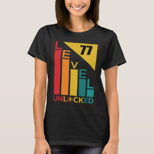 Camiseta Nivel 77 Desbloqueados Retro 77º Jugador de Cumple