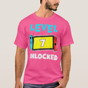 Camiseta Nivel 7 desbloqueado 7cumpleaños regalo Videojuego