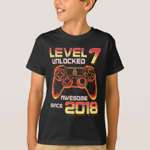 Camiseta Nivel 7 Desbloqueado Fiesta de Videojuegos Cumplea