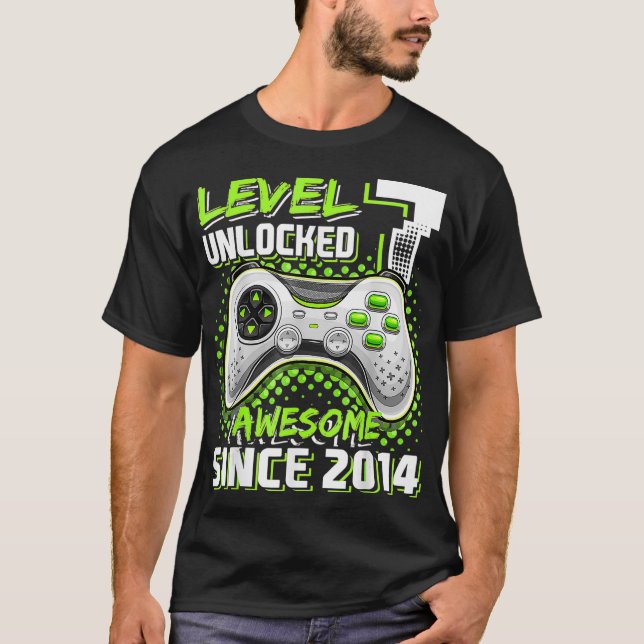 Camiseta Nivel 7 Desbloqueado Impresionante Video Game 2014 (Anverso)