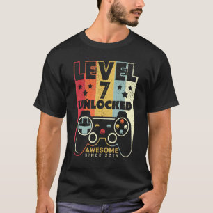 Camiseta Nivel 7 Desbloqueado Impresionante videojuego 2015