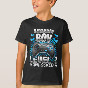 Camiseta Nivel 7 Desbloqueado Videojuego Cumpleaños 7 GIF p
