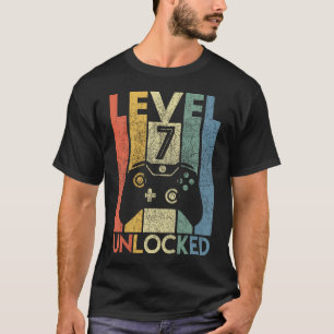 Camiseta Nivel 7 Desbloqueado Videojugador Divertido 7º