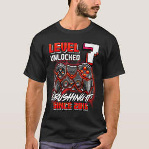 Camiseta Nivel 7 Desbloqueados Aplastándolo Videojuego 2015