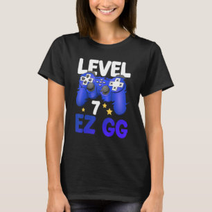 Camiseta Nivel 7 EZ GG 7Gamer Boy Teenager Controller Bi