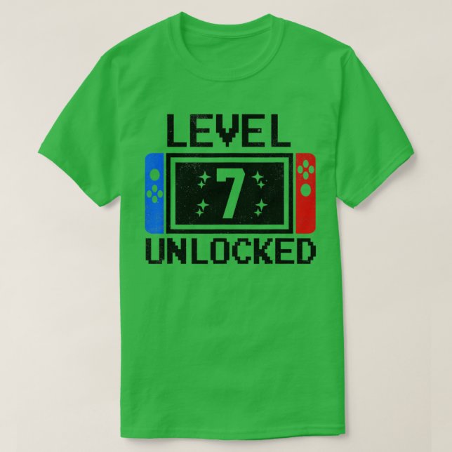 Camiseta Nivel 7 Niños de cumpleaños 7 años de edad Videoju (Diseño del anverso)